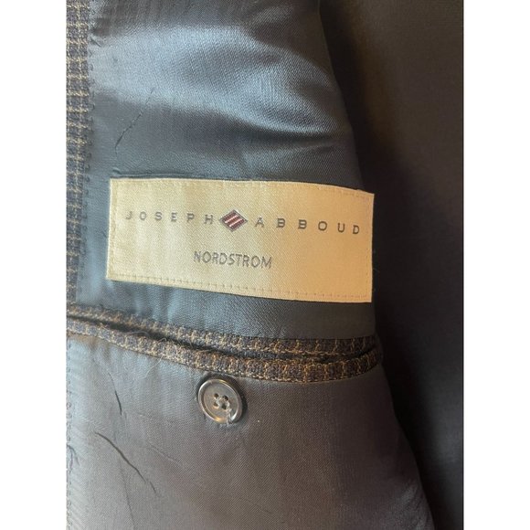 Joseph Abboud Mens 100% Wool Suit Blazer Coat Long Sleeve Check Gray Size 44R - Picture 4 of 7